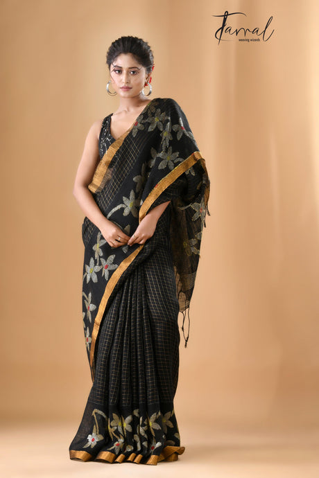 Linen Jamdani Saree - Tamal Boutique