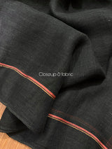 Black colour linen handloom saree