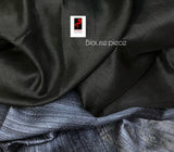 Blueish black alpona motifs handwoven jamdani saree in matka silk - Tamal Boutique