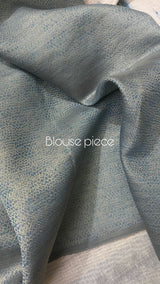 Cream with blue border pure cotton handloom saree