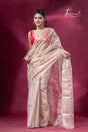 Handloom Tissue Cream Organza Silk Saree1