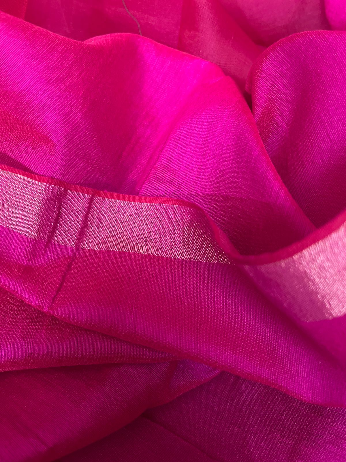 Hot Pink colour with zari border love bird pure organza silk paithani handwoven jamdani saree