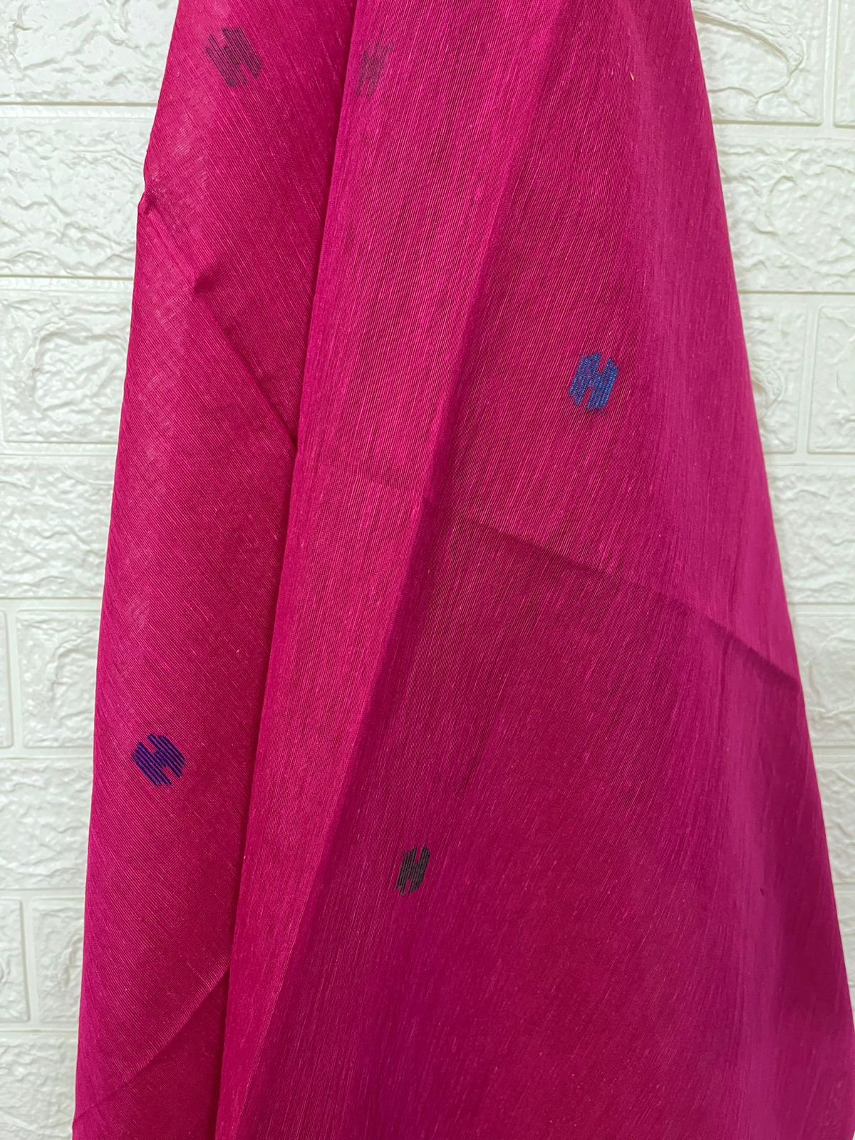 Hot pink paithani organza silk kurti & dupatta set