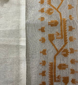 Ivory Splendor soft handloom dhaki jamdani saree