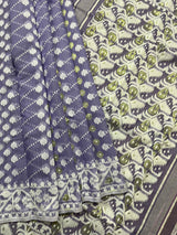 Lavender with white soft handloom dhakai jamdani saree