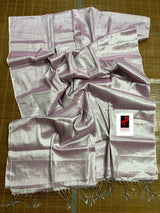 Light pink tissue handloom saree with blouse piece