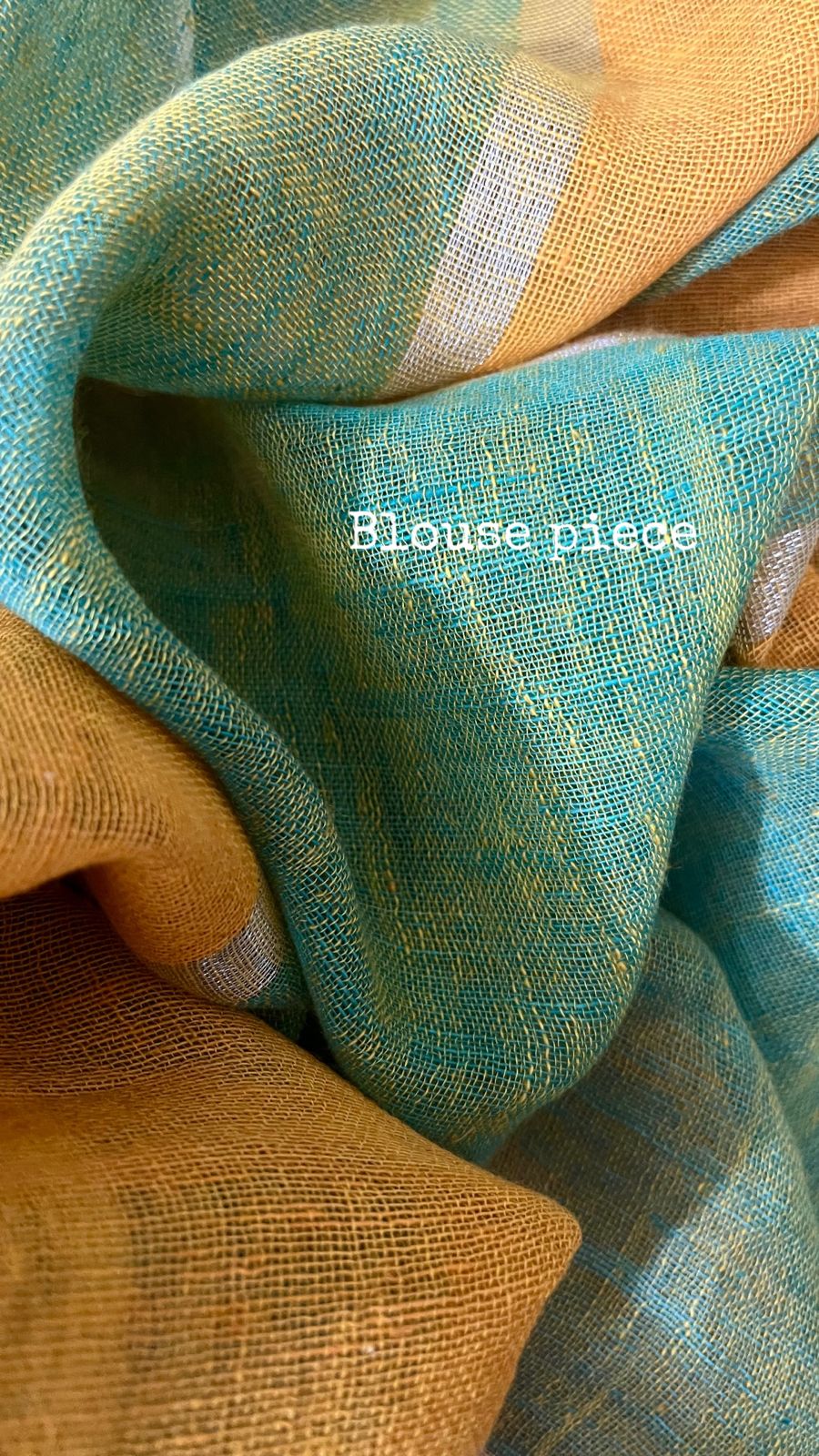 Linen handloom multicoloured saree