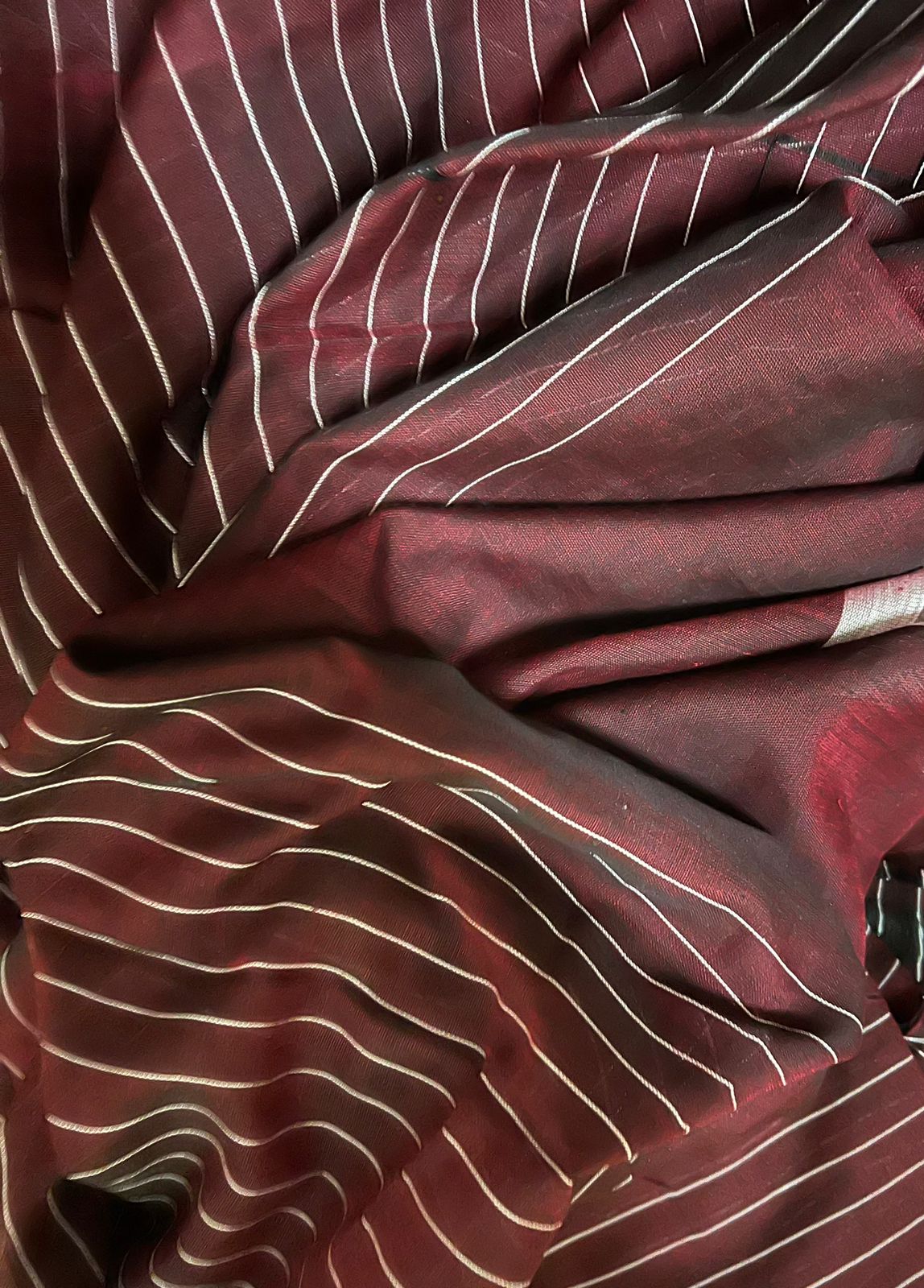 Maroon with white cotton jacquard handloom jamdani saree