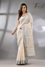 OffWhite Matka Silk Handwoven Jamdani Saree