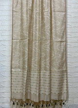Offwhite allover traditional handloom jamdani in fine cotton saree
