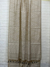 Offwhite with gray pallu allover traditional handloom jamdani in fine cotton saree