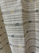 Offwhite with gray pallu allover traditional handloom jamdani in fine cotton saree
