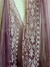 Onion pink with white dhakai muslin silk handwoven jamdani saree