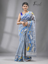 Meghdhara soft handloom dhakai jamdani saree