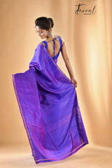 Purple zari splendor bishnupuri katan silk saree