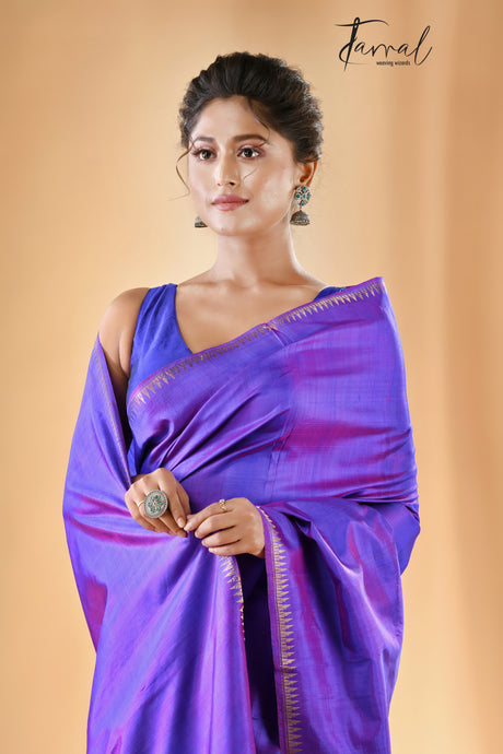 Purple zari splendor bishnupuri katan silk saree