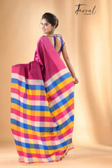 Azure Pink Bishnupuri Katan Silk Saree