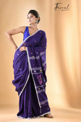 Violet vibes cotton handwoven jamdani saree