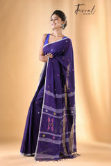 Violet vibes cotton handwoven jamdani saree