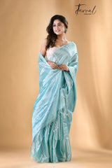 Light Sea Green Tissue handloom saree