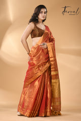 Golden orange tissue handloom saree