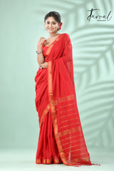 Red mangalgiri cotton handloom saree