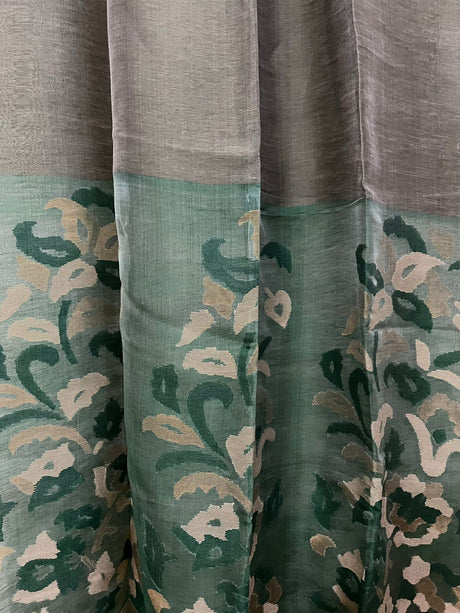 Silk linen handwoven jamdani saree