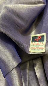 Silver duel tone tissue handloom saree - Tamal Boutique